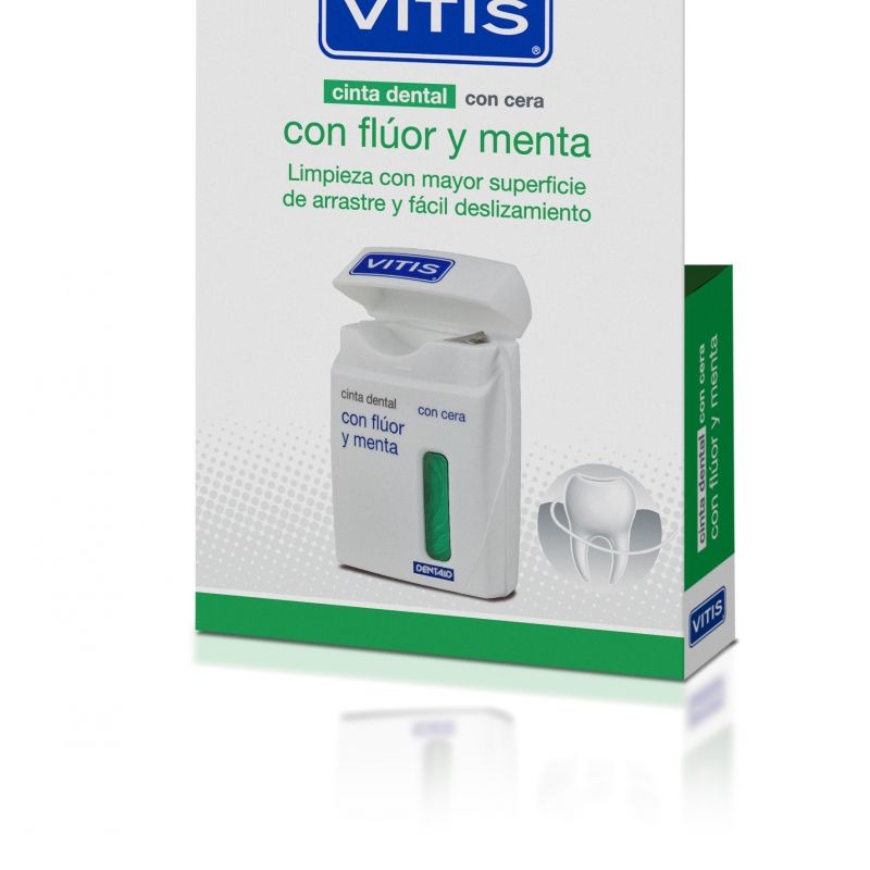 VITIS® cinta dental con cera, flúor y menta